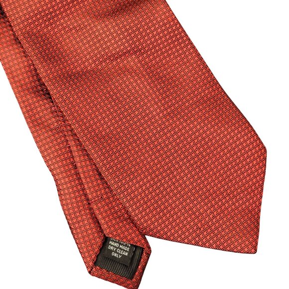 Bocara Vintage Silk Neck Tie Men Accessories Red Black Check Textured Formal - Picture 8 of 14